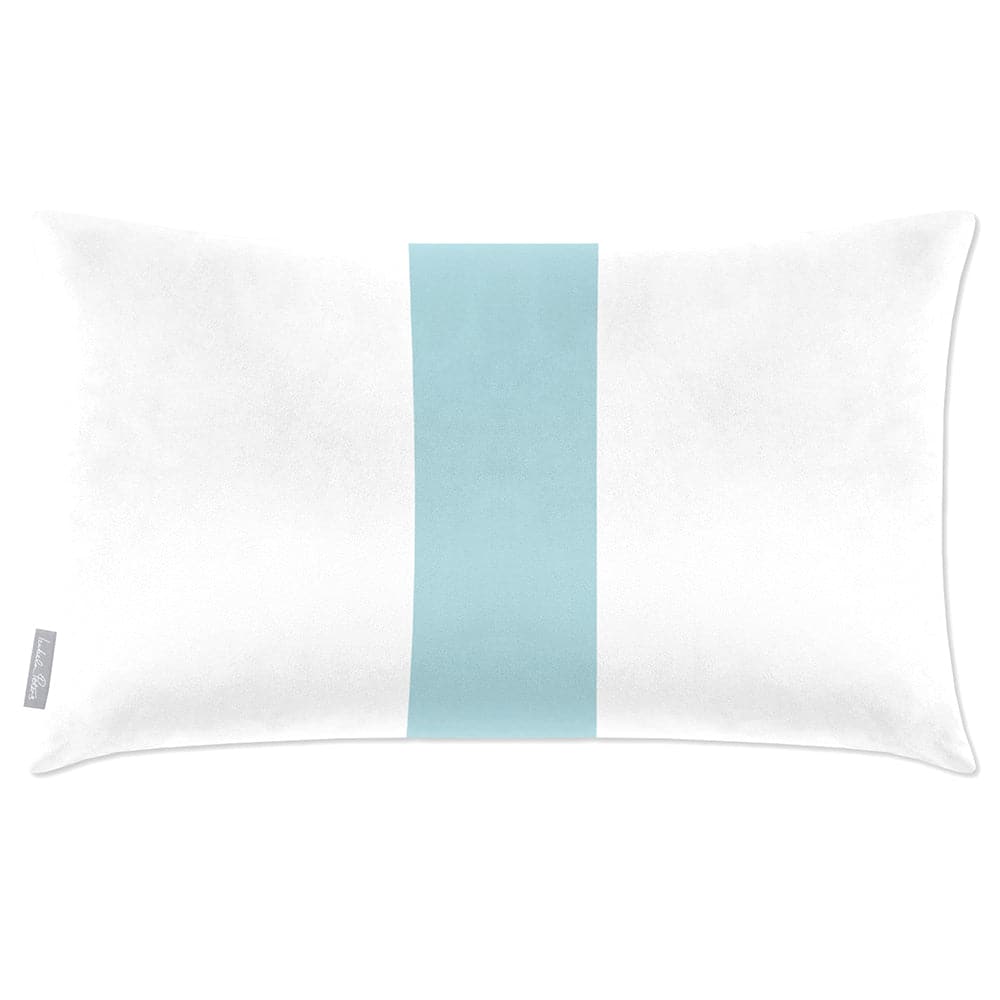 Luxury Eco-Friendly Velvet Rectangle Cushion - 1 Stripe  IzabelaPeters Celeste Blue 50 x 30 cm 