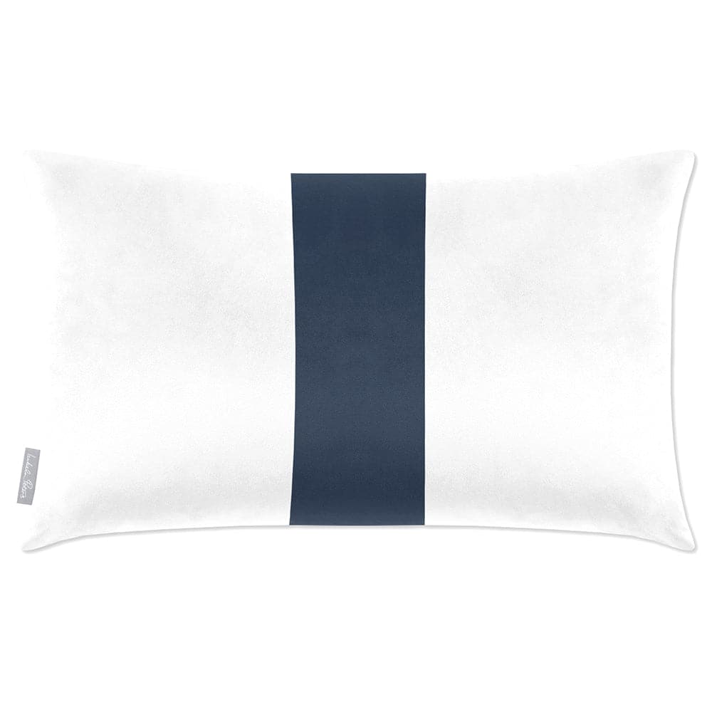 Luxury Eco-Friendly Velvet Rectangle Cushion - 1 Stripe  IzabelaPeters Petrol Blue 50 x 30 cm 