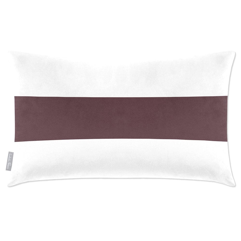Luxury Eco-Friendly Velvet Rectangle Cushion - 1 Stripe Horizontal  IzabelaPeters Italian Grape 50 x 30 cm 