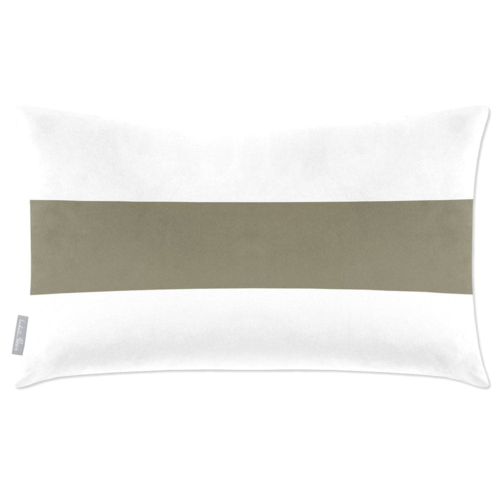 Luxury Eco-Friendly Velvet Rectangle Cushion - 1 Stripe Horizontal  IzabelaPeters Martini Olive 50 x 30 cm 
