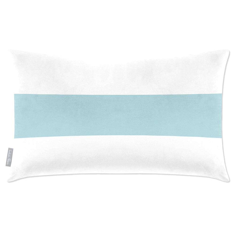 Luxury Eco-Friendly Velvet Rectangle Cushion - 1 Stripe Horizontal  IzabelaPeters Celeste Blue 50 x 30 cm 