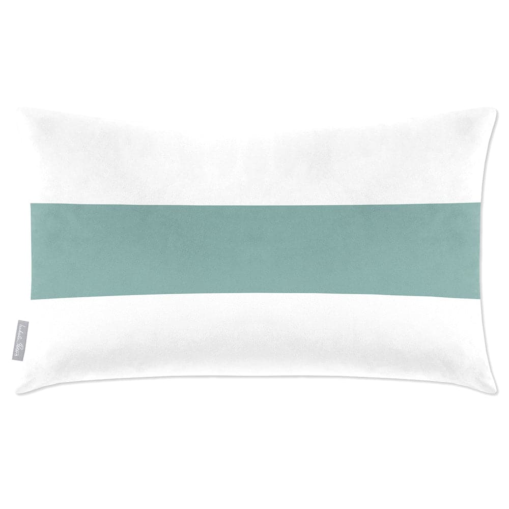 Luxury Eco-Friendly Velvet Rectangle Cushion - 1 Stripe Horizontal  IzabelaPeters Blue Surf 50 x 30 cm 