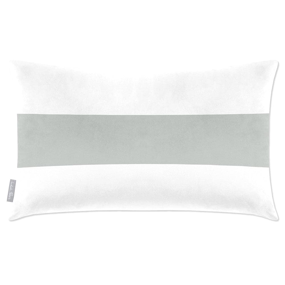 Luxury Eco-Friendly Velvet Rectangle Cushion - 1 Stripe Horizontal  IzabelaPeters Storm Grey 50 x 30 cm 