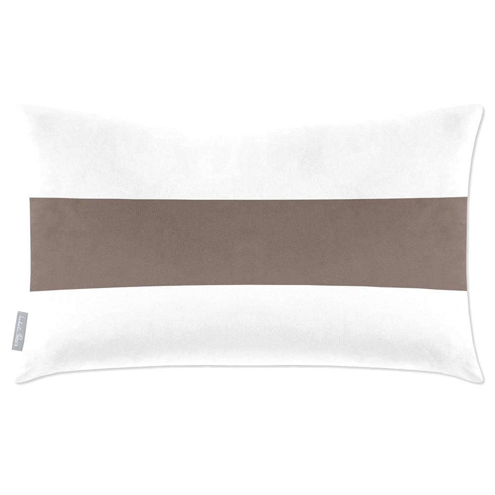 Luxury Eco-Friendly Velvet Rectangle Cushion - 1 Stripe Horizontal  IzabelaPeters Dovedale Stone 50 x 30 cm 