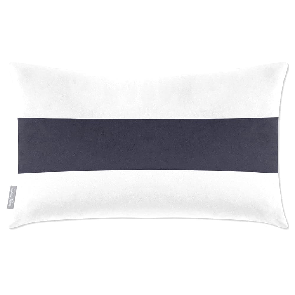 Luxury Eco-Friendly Velvet Rectangle Cushion - 1 Stripe Horizontal  IzabelaPeters Graphite 50 x 30 cm 