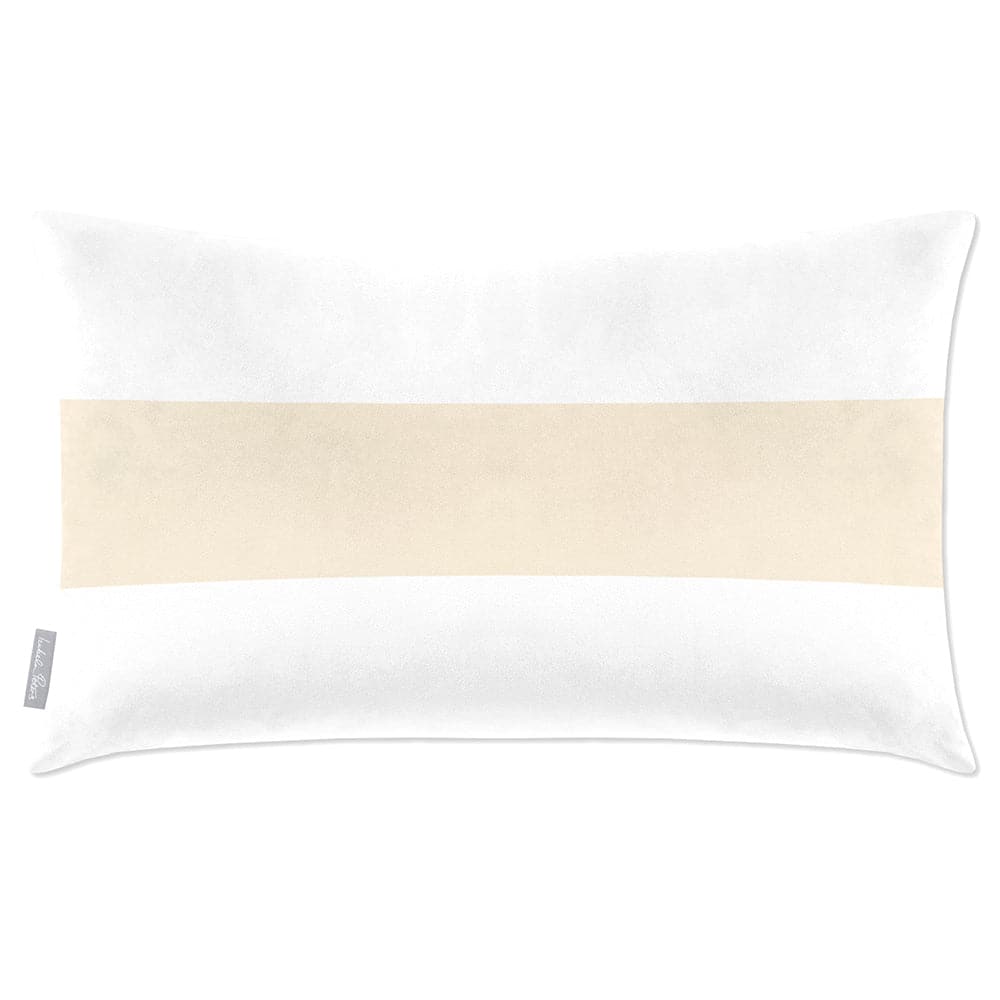 Luxury Eco-Friendly Velvet Rectangle Cushion - 1 Stripe Horizontal  IzabelaPeters Ivory Cream 50 x 30 cm 