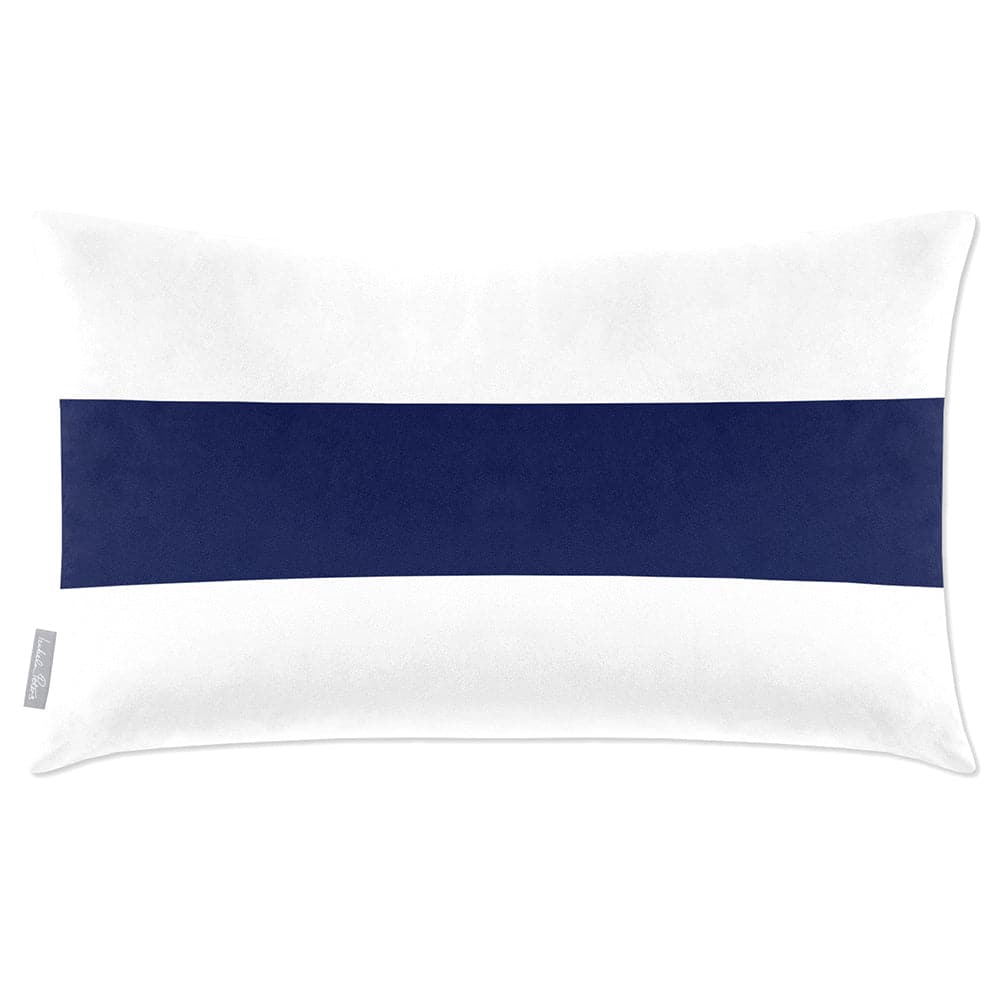 Luxury Eco-Friendly Velvet Rectangle Cushion - 1 Stripe Horizontal  IzabelaPeters Midnight 50 x 30 cm 