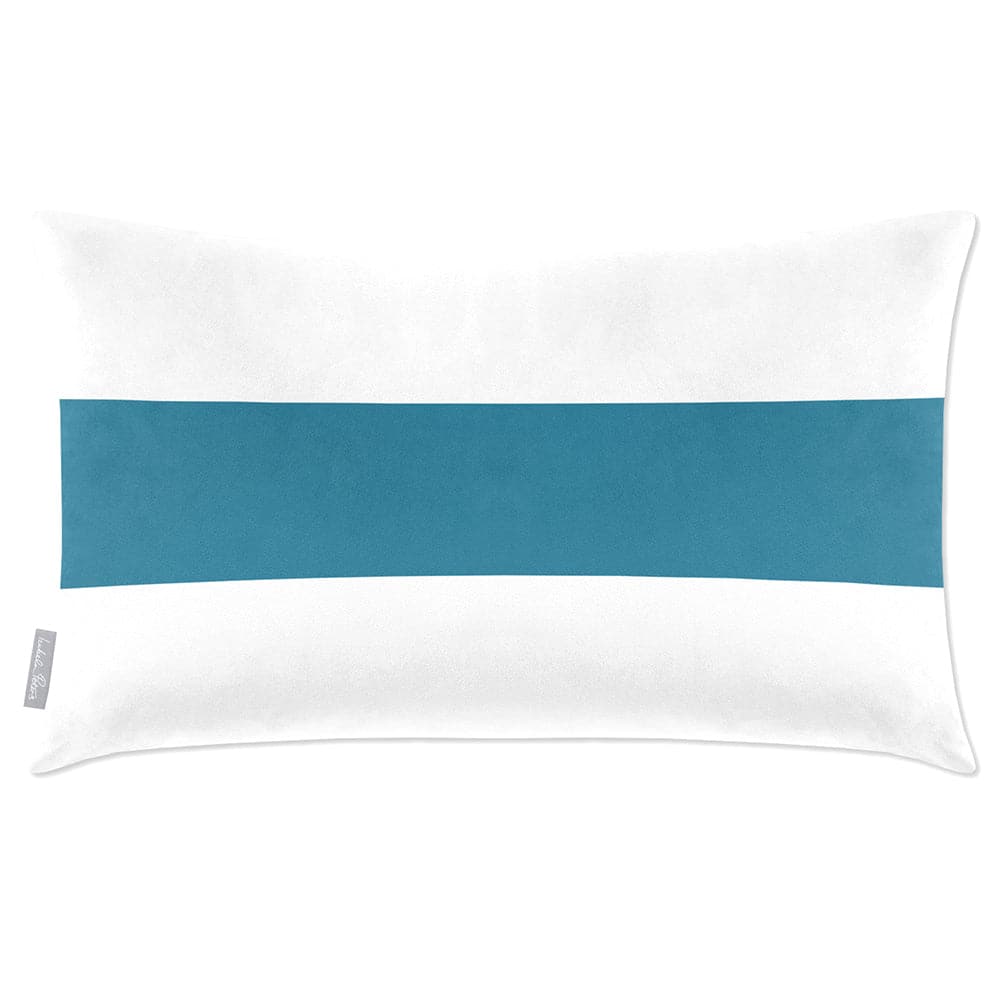 Luxury Eco-Friendly Velvet Rectangle Cushion - 1 Stripe Horizontal  IzabelaPeters Prussian Blue 50 x 30 cm 