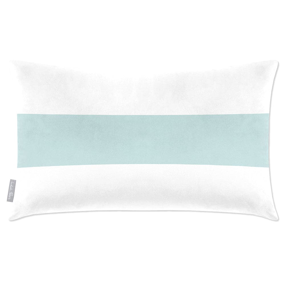Luxury Eco-Friendly Velvet Rectangle Cushion - 1 Stripe Horizontal  IzabelaPeters Duck Egg Blue 50 x 30 cm 