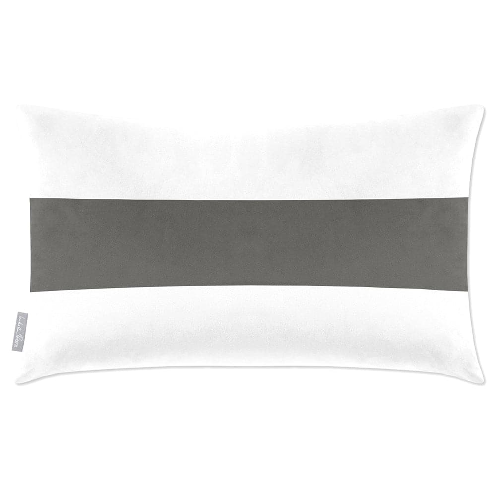 Luxury Eco-Friendly Velvet Rectangle Cushion - 1 Stripe Horizontal  IzabelaPeters Beluga 50 x 30 cm 