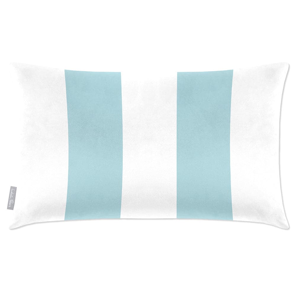 Luxury Eco-Friendly Velvet Rectangle Cushion - 2 Stripes  IzabelaPeters Celeste Blue 50 x 30 cm 