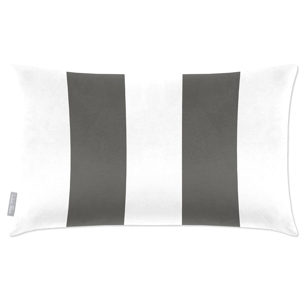 Luxury Eco-Friendly Velvet Rectangle Cushion - 2 Stripes  IzabelaPeters Beluga 50 x 30 cm 