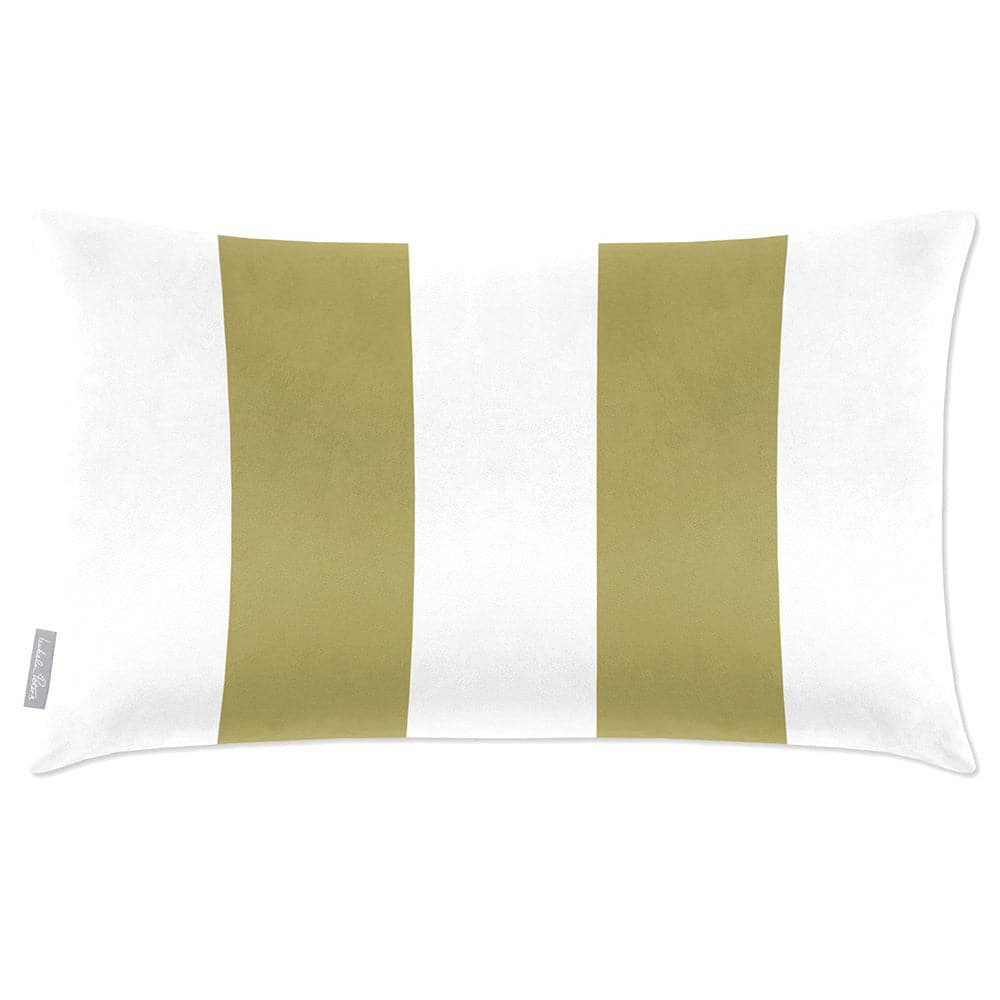 Luxury Eco-Friendly Velvet Rectangle Cushion - 2 Stripes  IzabelaPeters Golden Lime 50 x 30 cm 