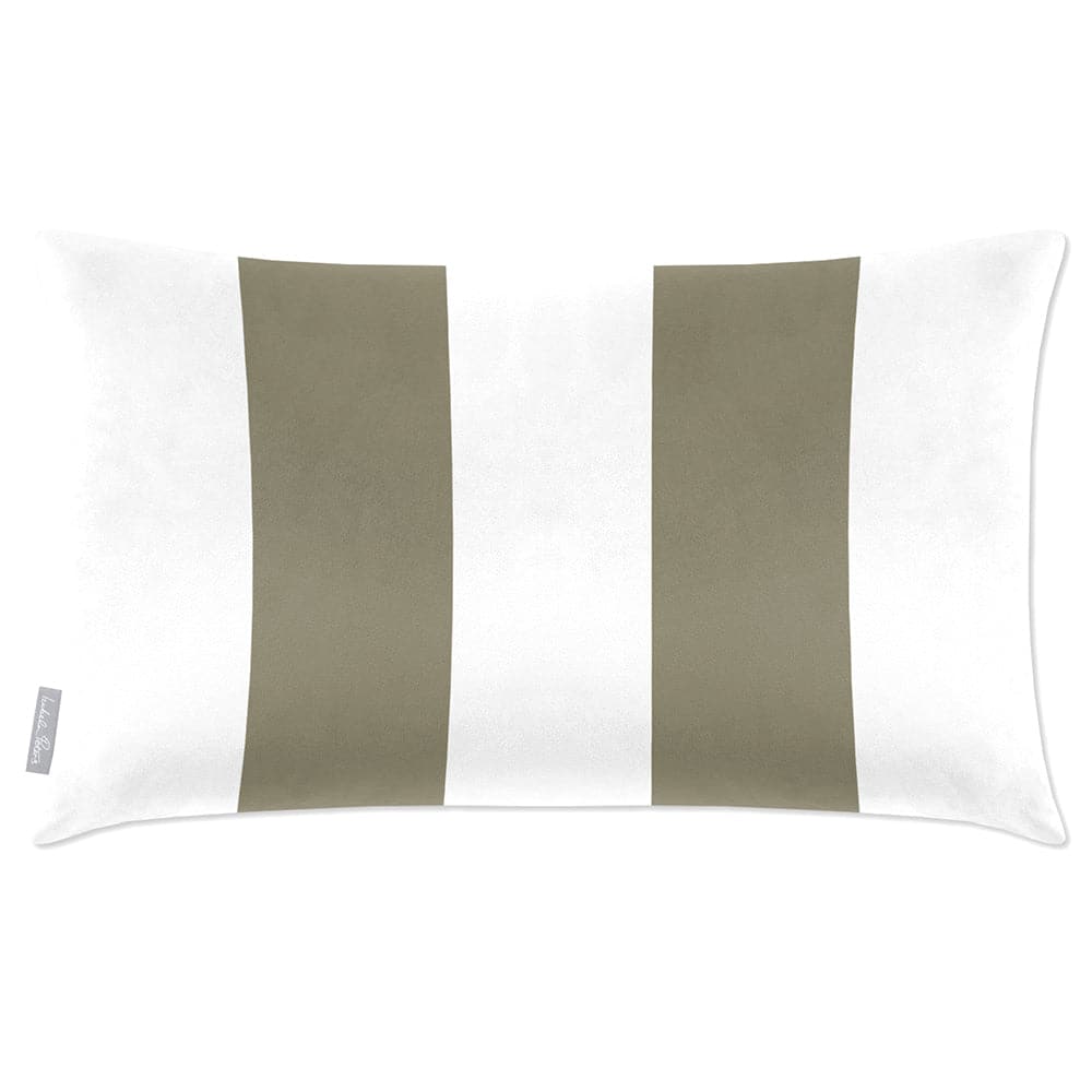 Luxury Eco-Friendly Velvet Rectangle Cushion - 2 Stripes  IzabelaPeters Martini Olive 50 x 30 cm 