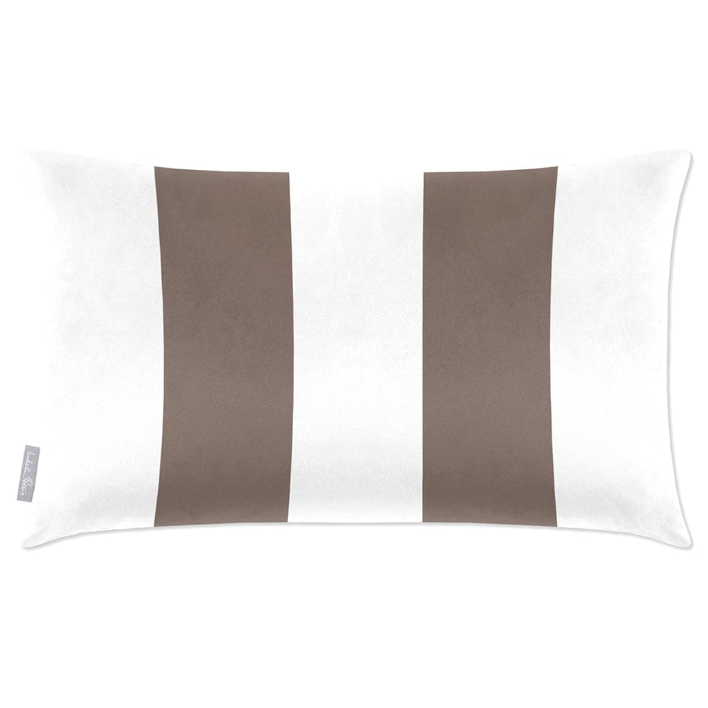 Luxury Eco-Friendly Velvet Rectangle Cushion - 2 Stripes  IzabelaPeters Dovedale Stone 50 x 30 cm 