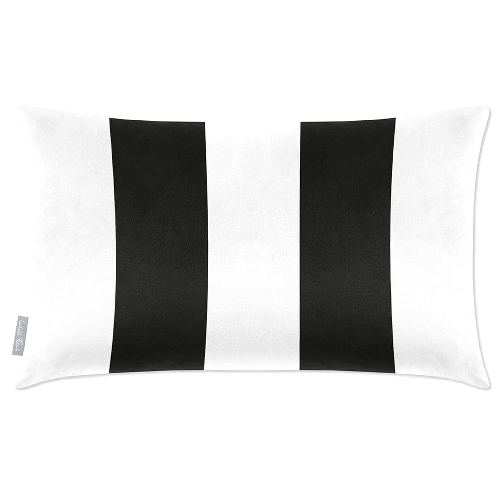 Luxury Eco-Friendly Velvet Rectangle Cushion - 2 Stripes  IzabelaPeters Charcoal 50 x 30 cm 