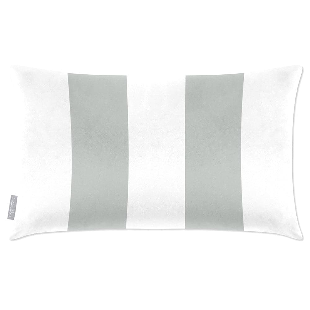 Luxury Eco-Friendly Velvet Rectangle Cushion - 2 Stripes  IzabelaPeters Storm Grey 50 x 30 cm 