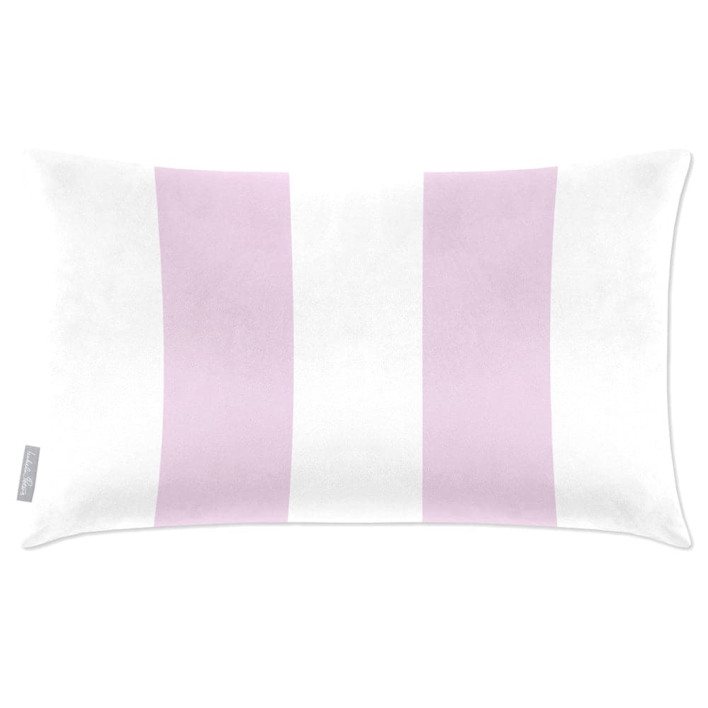 Luxury Eco-Friendly Velvet Rectangle Cushion - 2 Stripes  IzabelaPeters Peony Blush 50 x 30 cm 