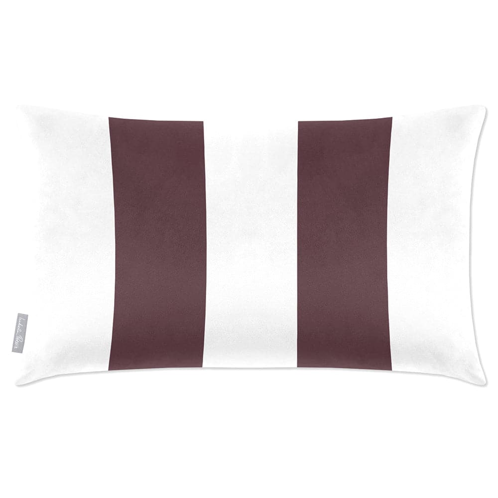 Luxury Eco-Friendly Velvet Rectangle Cushion - 2 Stripes  IzabelaPeters Italian Grape 50 x 30 cm 