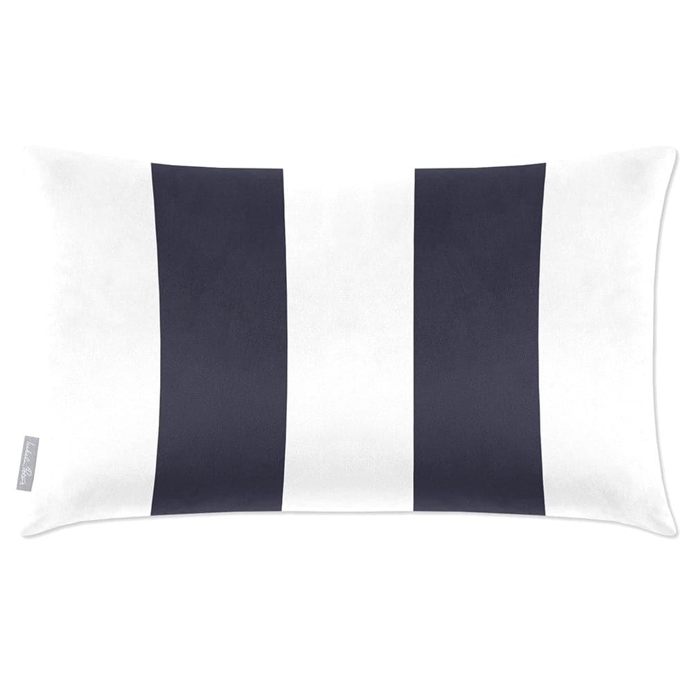 Luxury Eco-Friendly Velvet Rectangle Cushion - 2 Stripes  IzabelaPeters Graphite 50 x 30 cm 