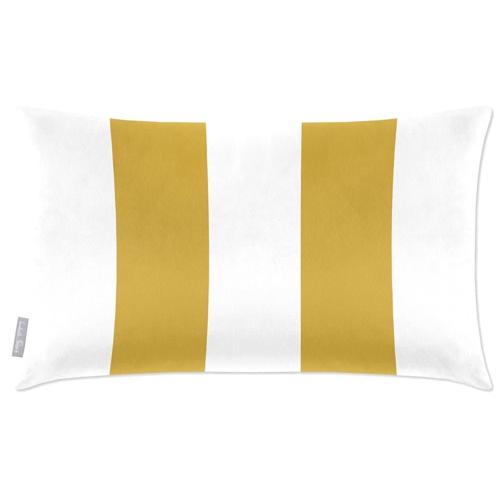 Luxury Eco-Friendly Velvet Rectangle Cushion - 2 Stripes  IzabelaPeters Mustard Ochre 50 x 30 cm 