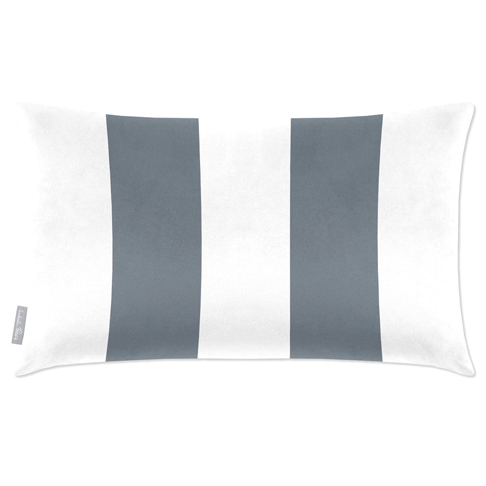 Luxury Eco-Friendly Velvet Rectangle Cushion - 2 Stripes  IzabelaPeters French Grey 50 x 30 cm 
