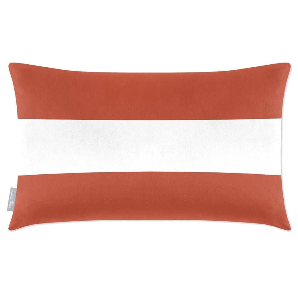 Luxury Eco-Friendly Velvet Rectangle Cushion - 2 Stripes Horizontal  IzabelaPeters Burnt Ochre 50 x 30 cm 