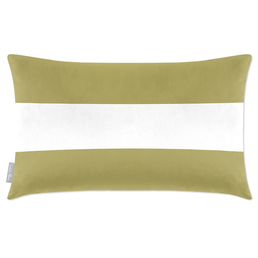 Luxury Eco-Friendly Velvet Rectangle Cushion - 2 Stripes Horizontal  IzabelaPeters Golden Lime 50 x 30 cm 