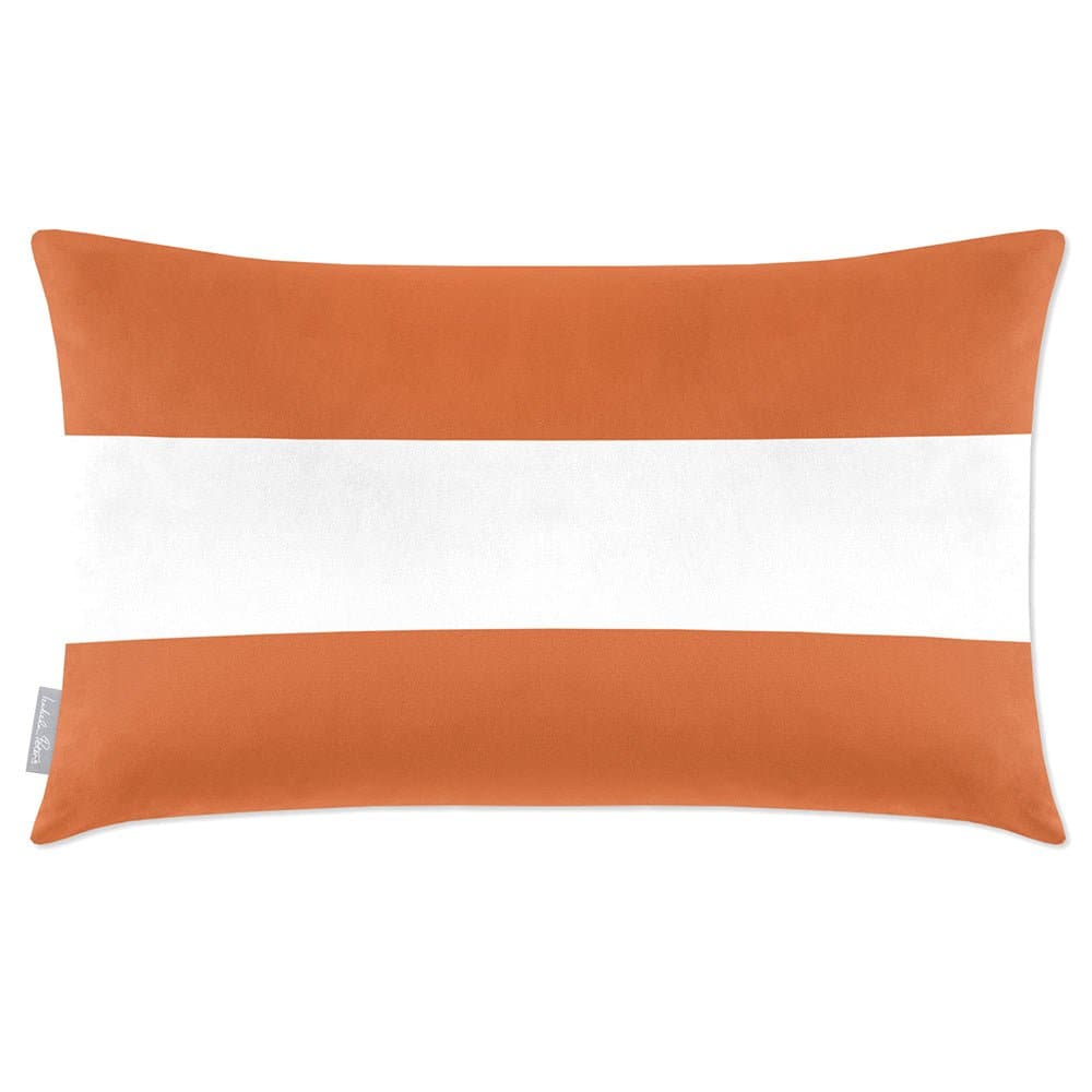 Luxury Eco-Friendly Velvet Rectangle Cushion - 2 Stripes Horizontal  IzabelaPeters Burnt Orange 50 x 30 cm 