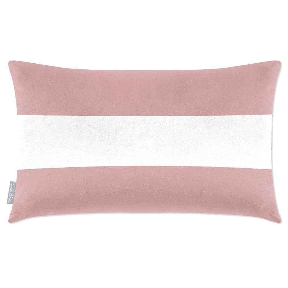 Luxury Eco-Friendly Velvet Rectangle Cushion - 2 Stripes Horizontal  IzabelaPeters Rosewater 50 x 30 cm 