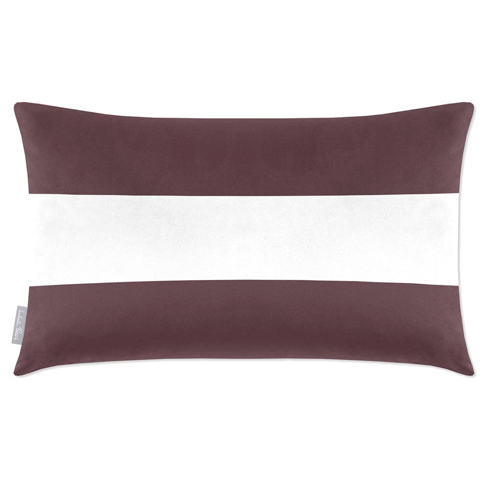 Luxury Eco-Friendly Velvet Rectangle Cushion - 2 Stripes Horizontal  IzabelaPeters Italian Grape 50 x 30 cm 
