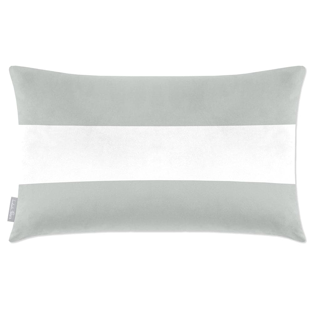 Luxury Eco-Friendly Velvet Rectangle Cushion - 2 Stripes Horizontal  IzabelaPeters Storm Grey 50 x 30 cm 