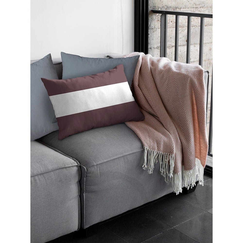 Luxury Eco-Friendly Velvet Rectangle Cushion - 2 Stripes Horizontal  IzabelaPeters   