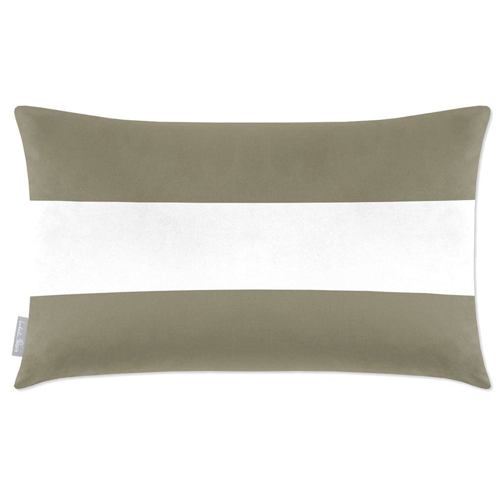 Luxury Eco-Friendly Velvet Rectangle Cushion - 2 Stripes Horizontal  IzabelaPeters Martini Olive 50 x 30 cm 