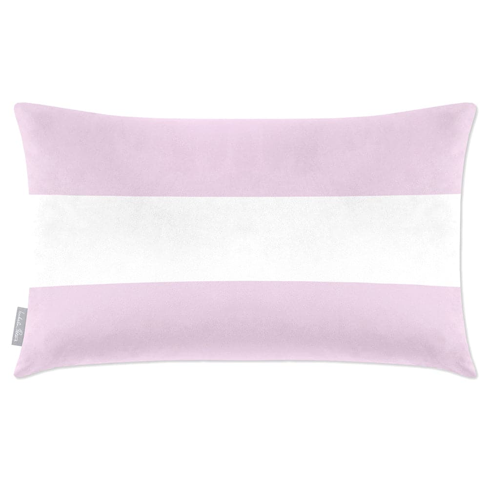 Luxury Eco-Friendly Velvet Rectangle Cushion - 2 Stripes Horizontal  IzabelaPeters Peony Blush 50 x 30 cm 