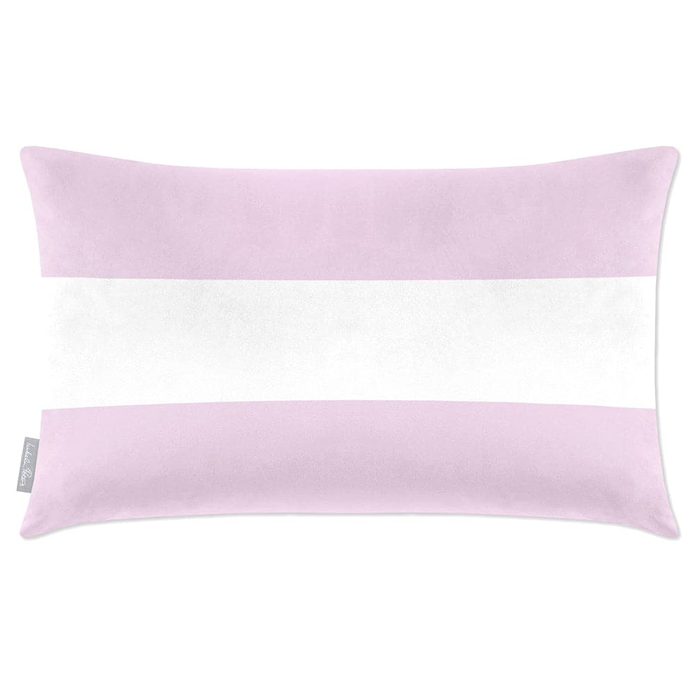 Luxury Eco-Friendly Velvet Rectangle Cushion - 2 Stripes Horizontal  IzabelaPeters Peony Blush 50 x 30 cm 