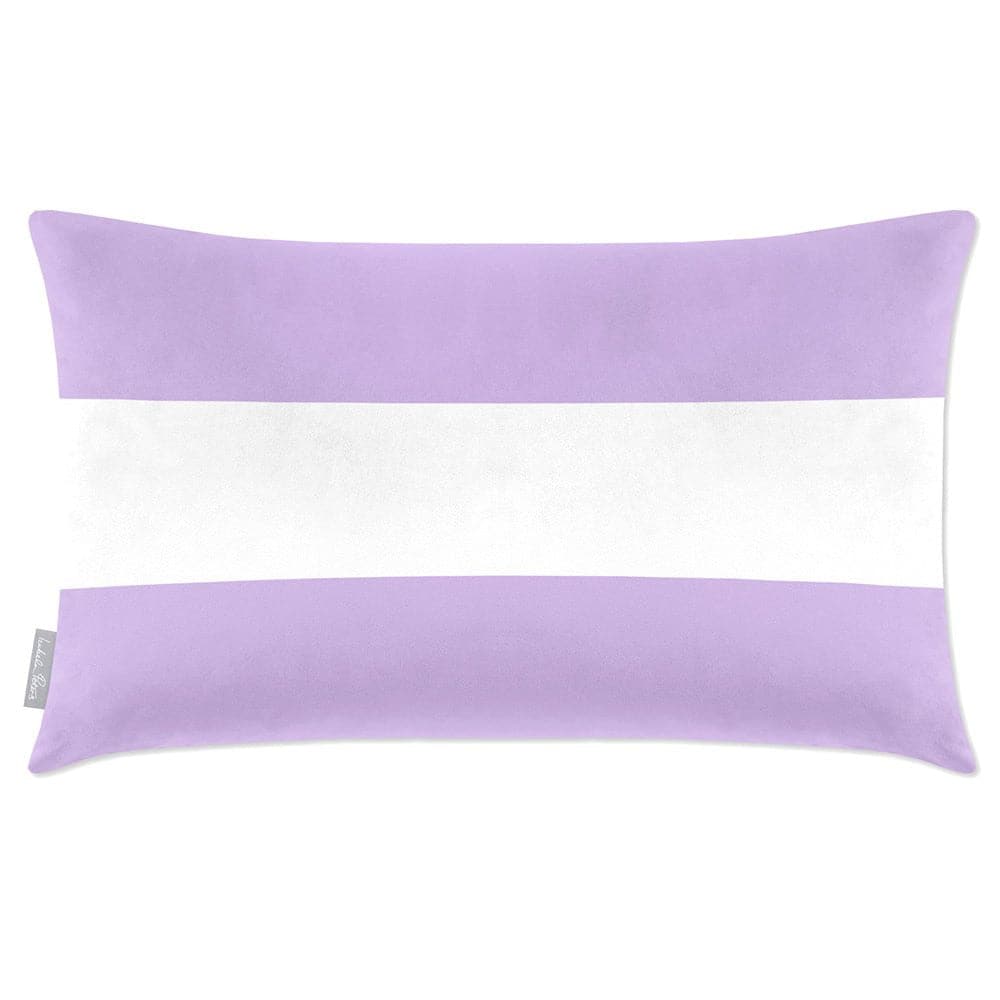 Luxury Eco-Friendly Velvet Rectangle Cushion - 2 Stripes Horizontal  IzabelaPeters Violet 50 x 30 cm 
