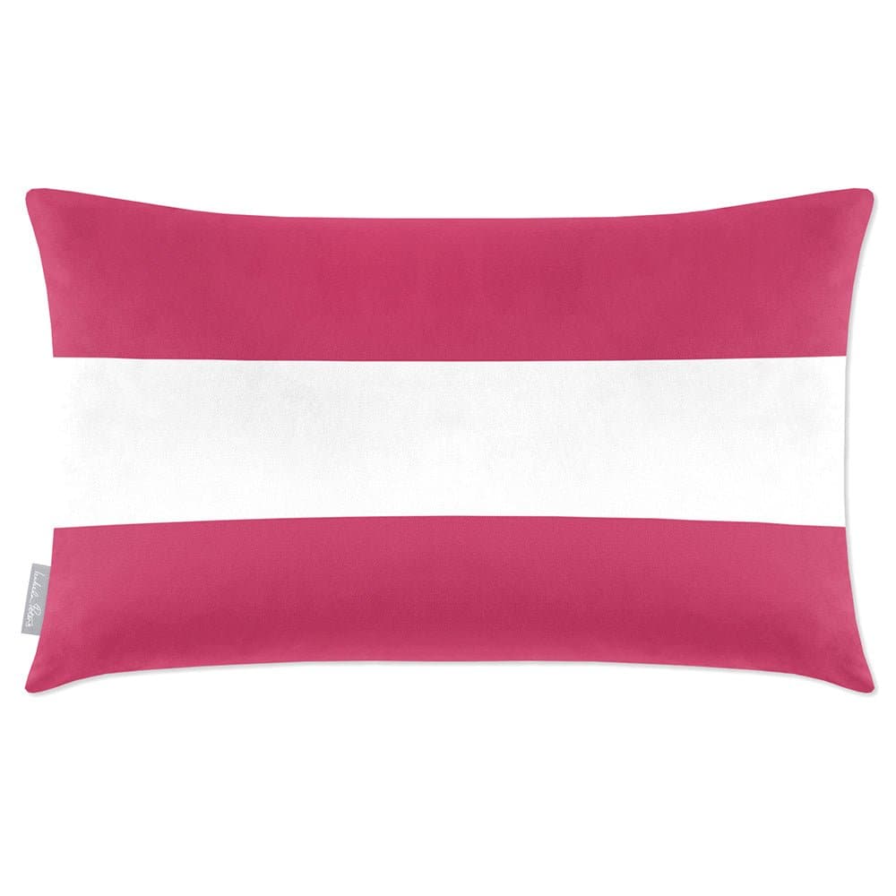 Luxury Eco-Friendly Velvet Rectangle Cushion - 2 Stripes Horizontal  IzabelaPeters Pink 50 x 30 cm 