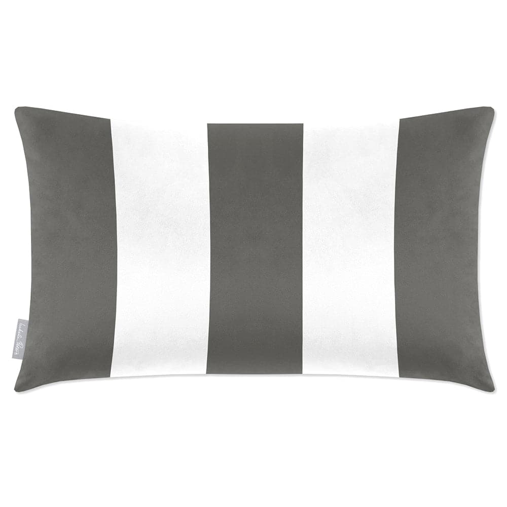 Luxury Eco-Friendly Velvet Rectangle Cushion - 3 Stripes  IzabelaPeters Beluga 50 x 30 cm 