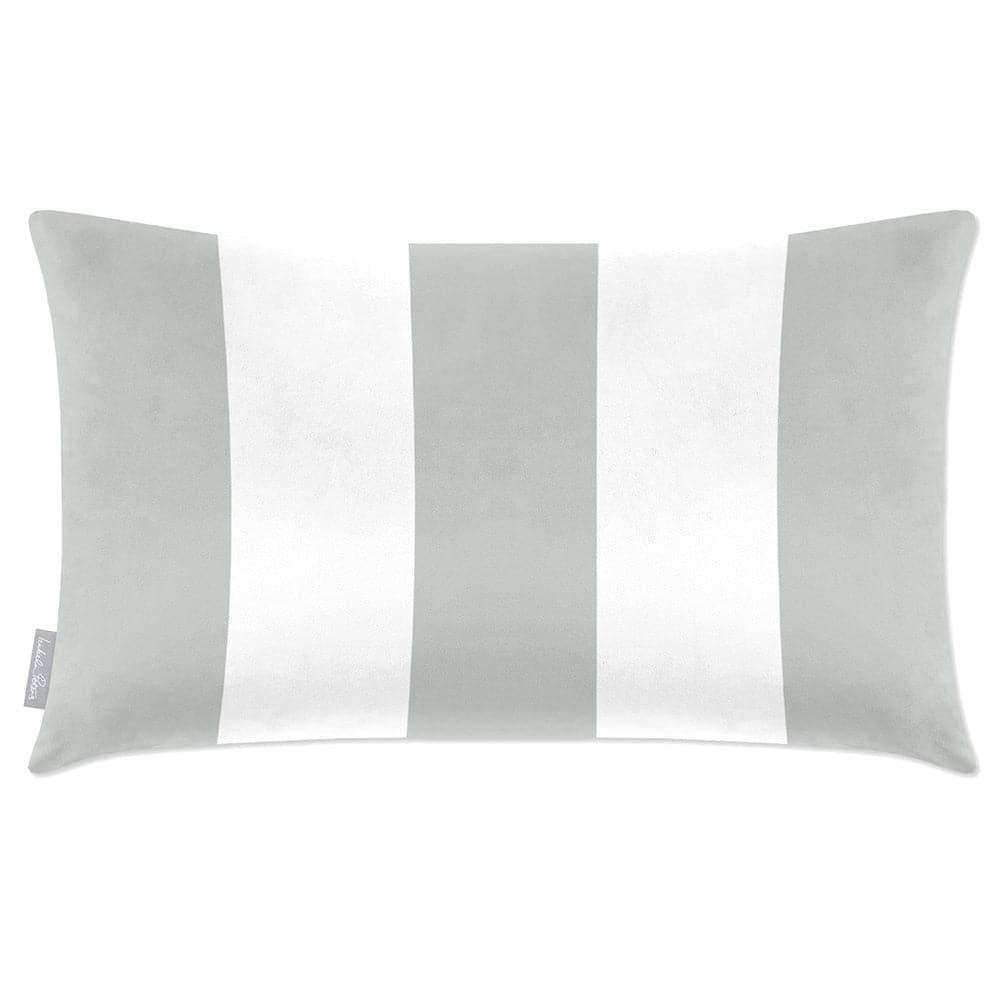 Luxury Eco-Friendly Velvet Rectangle Cushion - 3 Stripes  IzabelaPeters Storm Grey 50 x 30 cm 