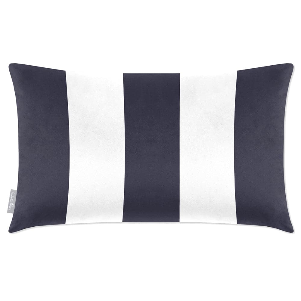 Luxury Eco-Friendly Velvet Rectangle Cushion - 3 Stripes  IzabelaPeters Graphite 50 x 30 cm 