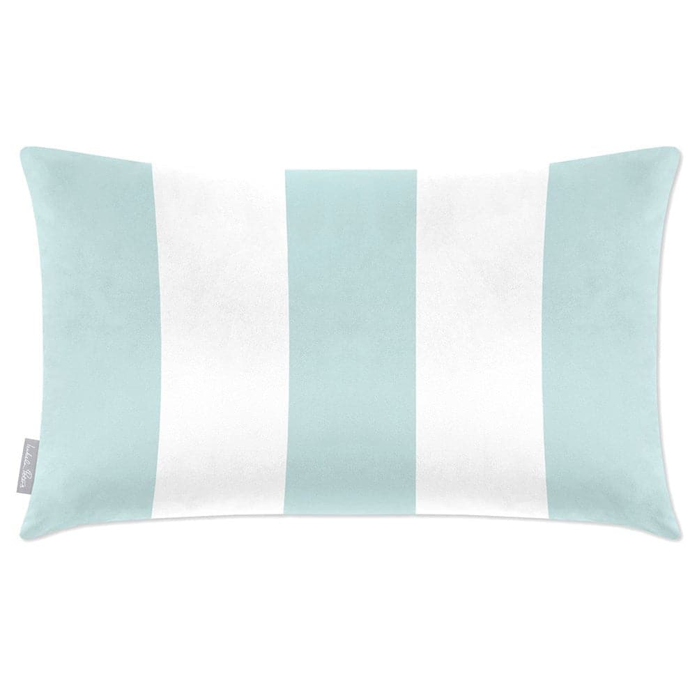 Luxury Eco-Friendly Velvet Rectangle Cushion - 3 Stripes  IzabelaPeters Duck Egg Blue 50 x 30 cm 