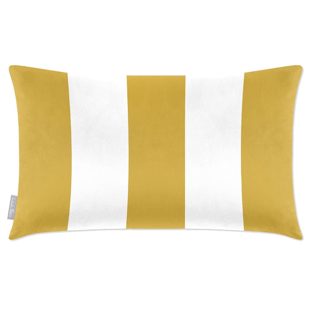 Luxury Eco-Friendly Velvet Rectangle Cushion - 3 Stripes  IzabelaPeters Mustard Ochre 50 x 30 cm 