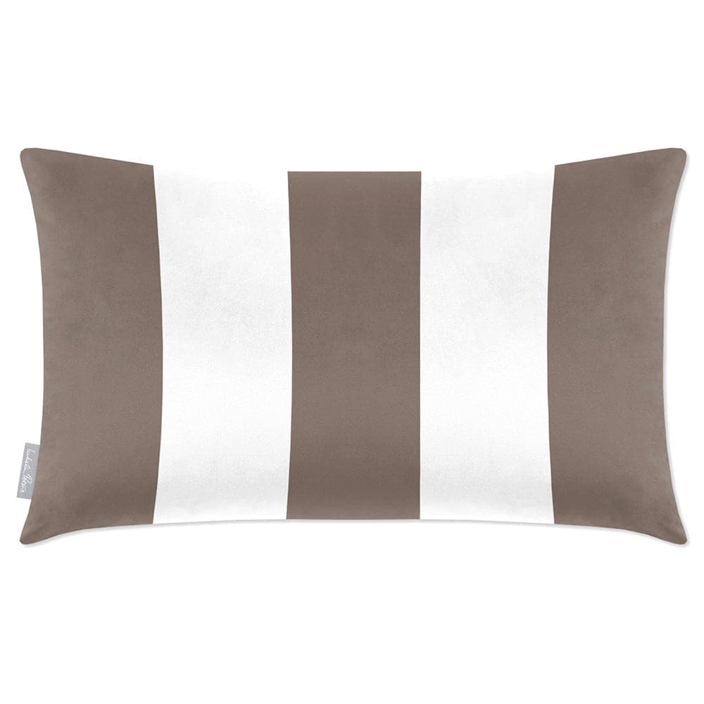 Luxury Eco-Friendly Velvet Rectangle Cushion - 3 Stripes  IzabelaPeters Dovedale Stone 50 x 30 cm 
