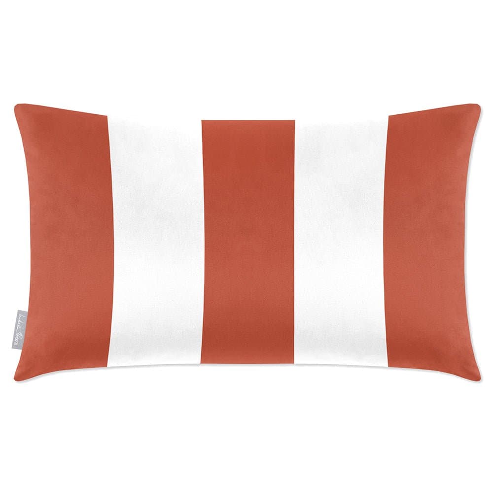 Luxury Eco-Friendly Velvet Rectangle Cushion - 3 Stripes  IzabelaPeters Burnt Ochre 50 x 30 cm 