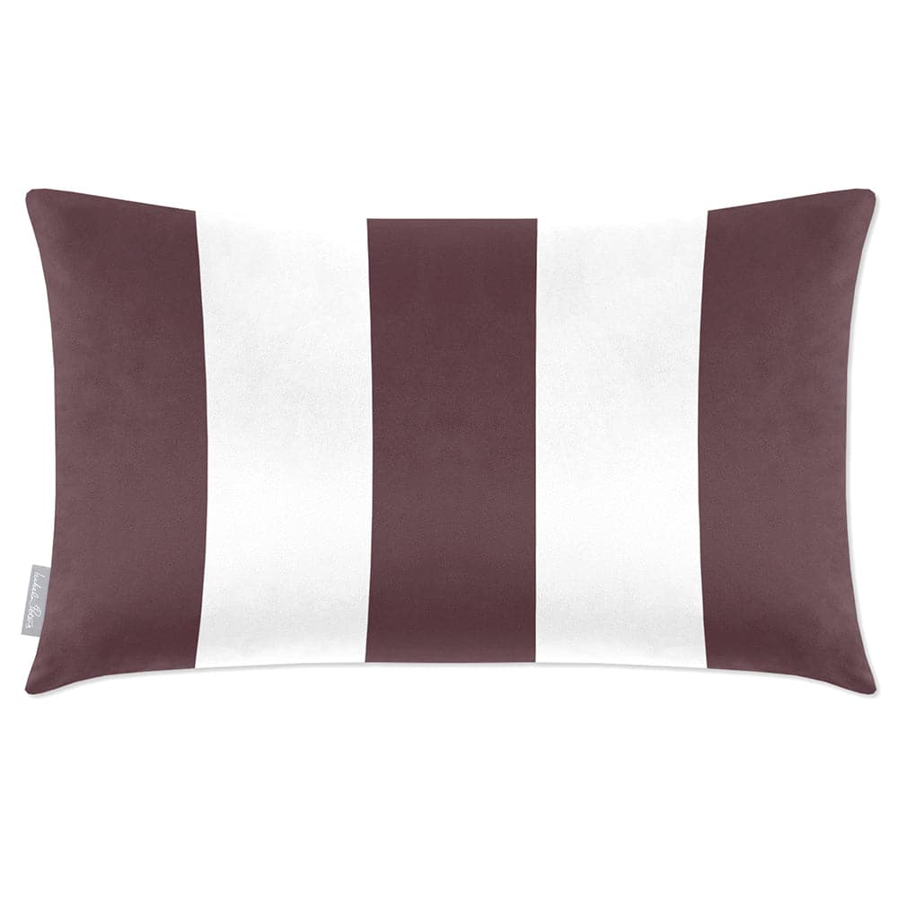 Luxury Eco-Friendly Velvet Rectangle Cushion - 3 Stripes  IzabelaPeters Italian Grape 50 x 30 cm 