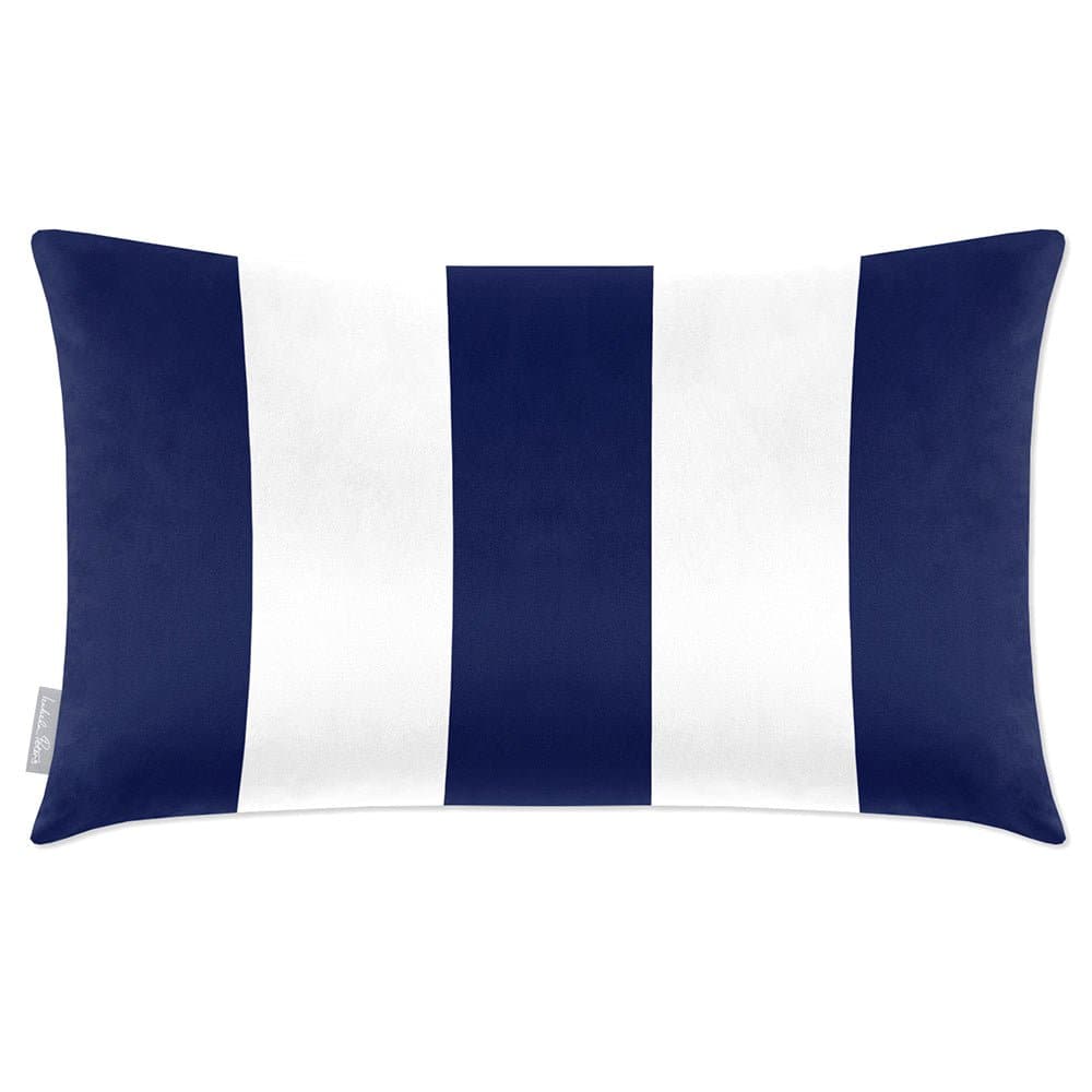 Luxury Eco-Friendly Velvet Rectangle Cushion - 3 Stripes  IzabelaPeters Midnight 50 x 30 cm 