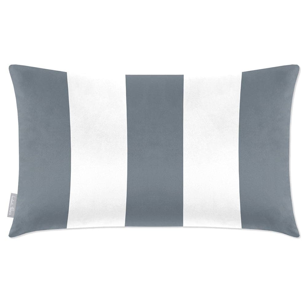 Luxury Eco-Friendly Velvet Rectangle Cushion - 3 Stripes  IzabelaPeters French Grey 50 x 30 cm 