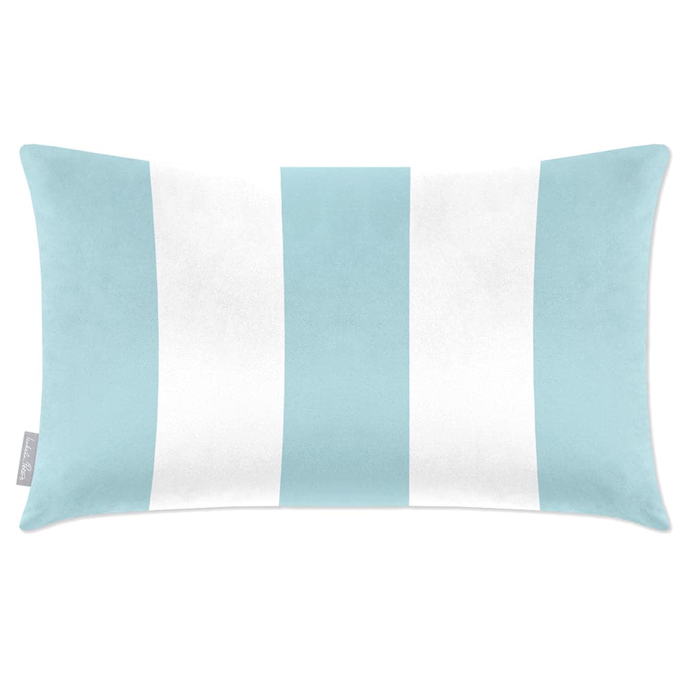 Luxury Eco-Friendly Velvet Rectangle Cushion - 3 Stripes  IzabelaPeters Celeste Blue 50 x 30 cm 