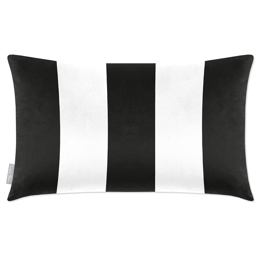 Luxury Eco-Friendly Velvet Rectangle Cushion - 3 Stripes  IzabelaPeters Charcoal 50 x 30 cm 